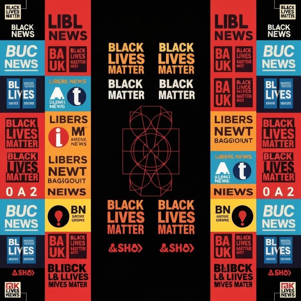 Liberal News & BLM Logos Background in Pop Art Style