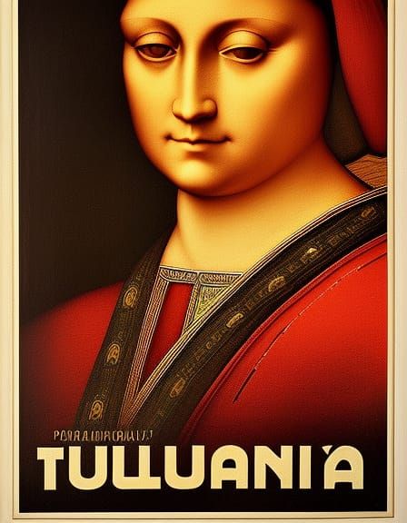 Renaissance-Style Ad Poster with Perforated Texture