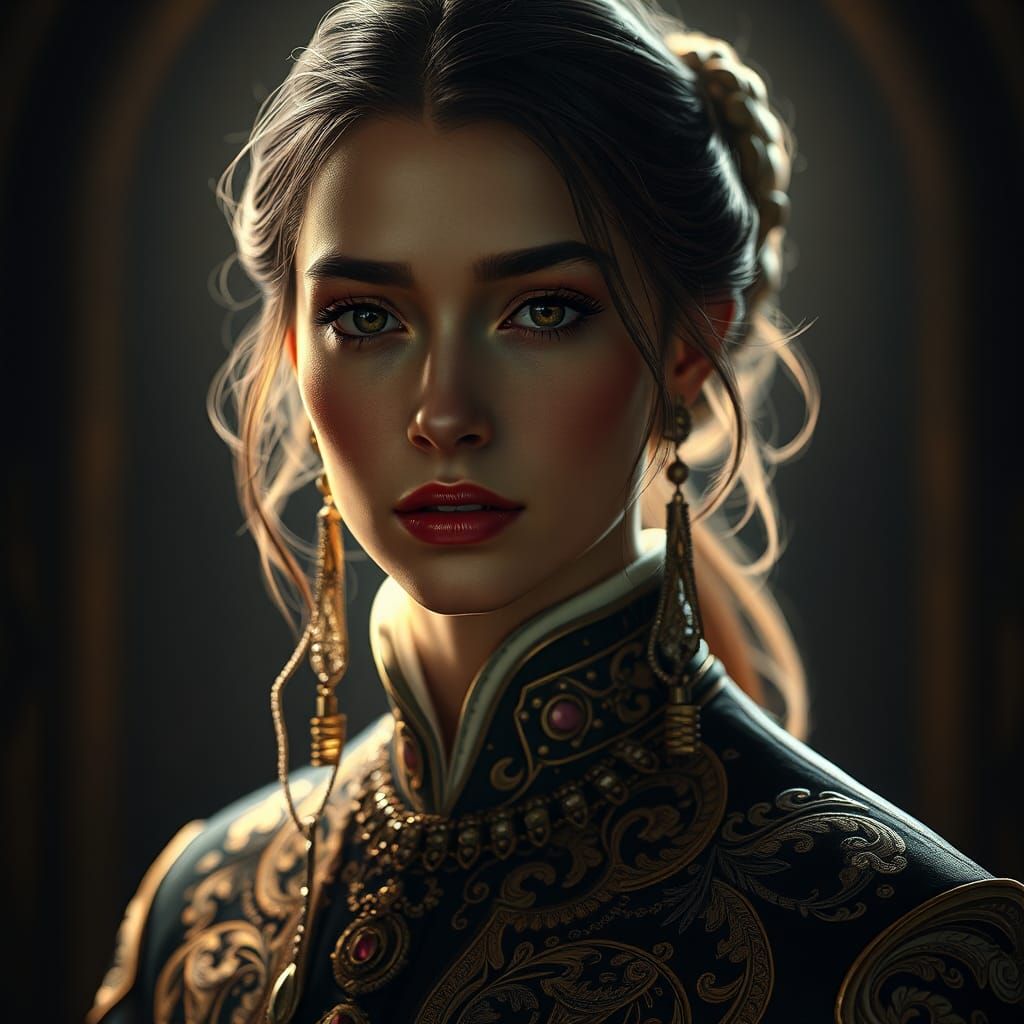 Cinematic Portrait in 8K Resolution with Dramatic Lighting