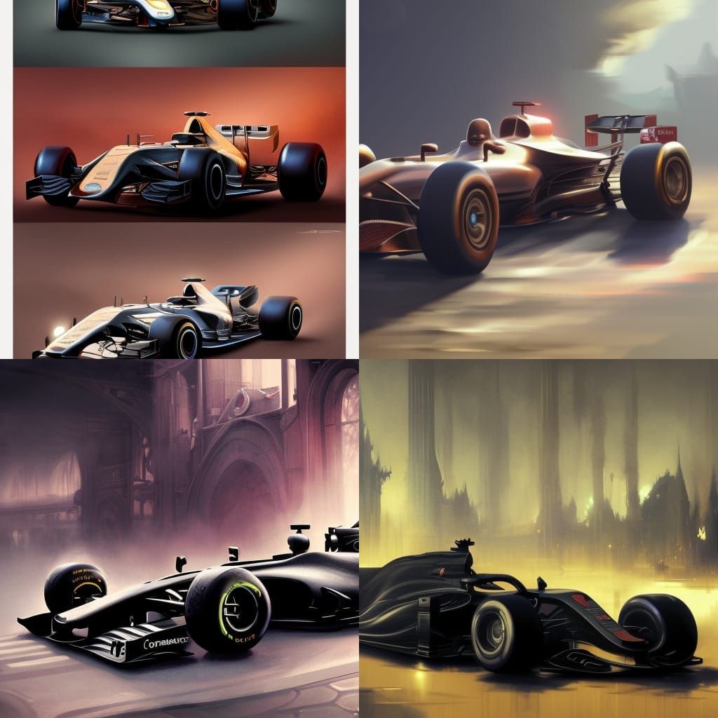 Hyperdetailed F1 Car Concept Art in 8k