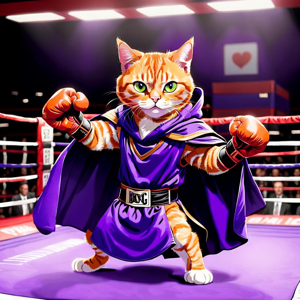 Orange Tabby Cat Ready to Box