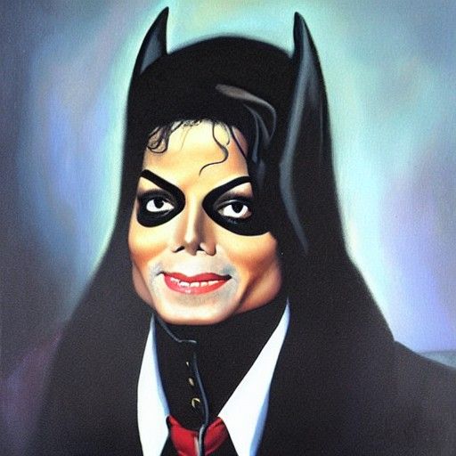 Michael Jackson as a Bat, Oil Painting