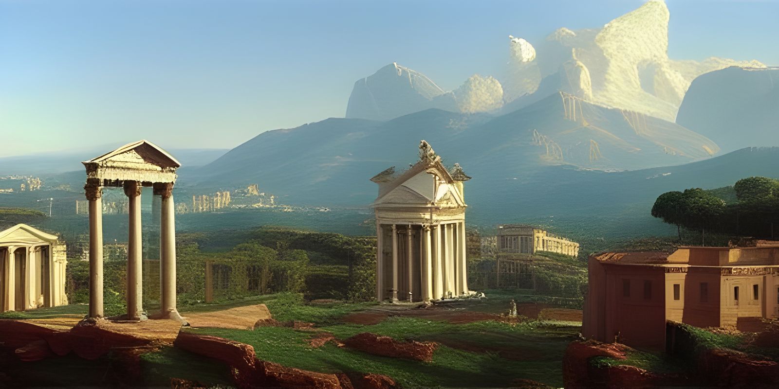 Rome at its Zenith: A Luminist Oil Painting