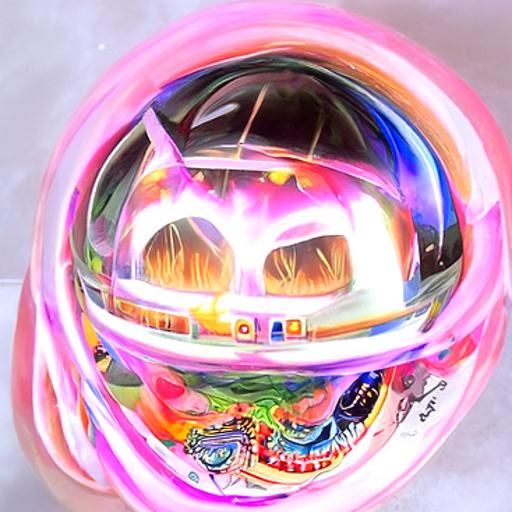 Surreal Galactic Manga Landscape Inside Space Helmet