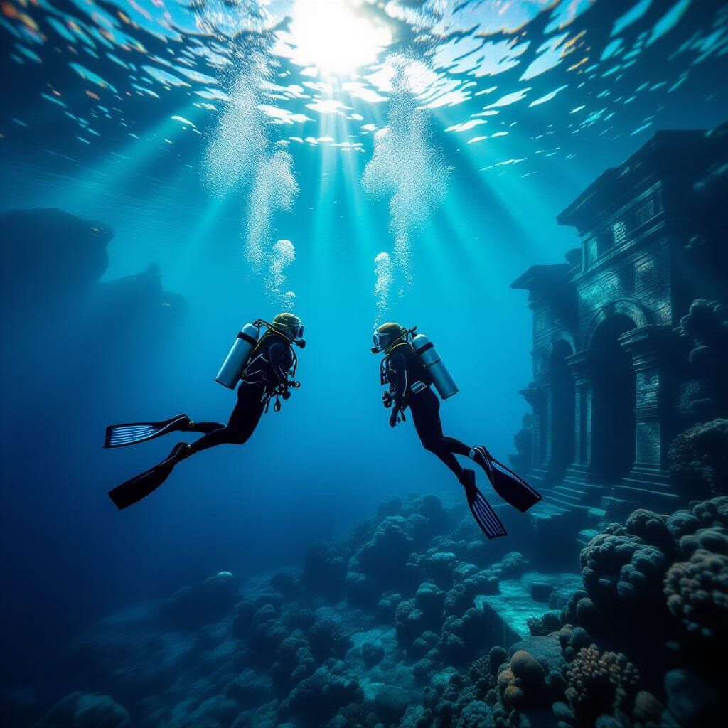 Diving to Atlantis Ruins: Professional Underwater Photo