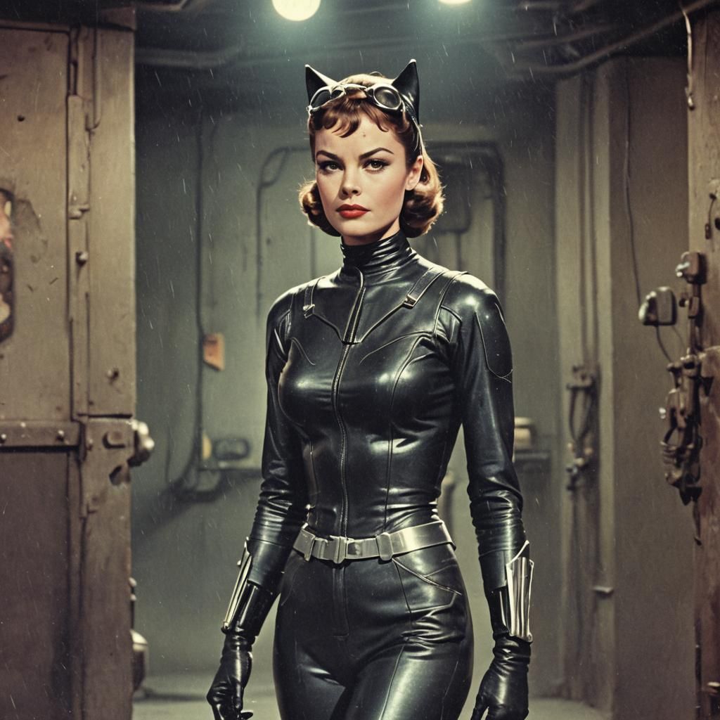 Retro Sci-Fi Catwoman in Panavision, 1980s Style
