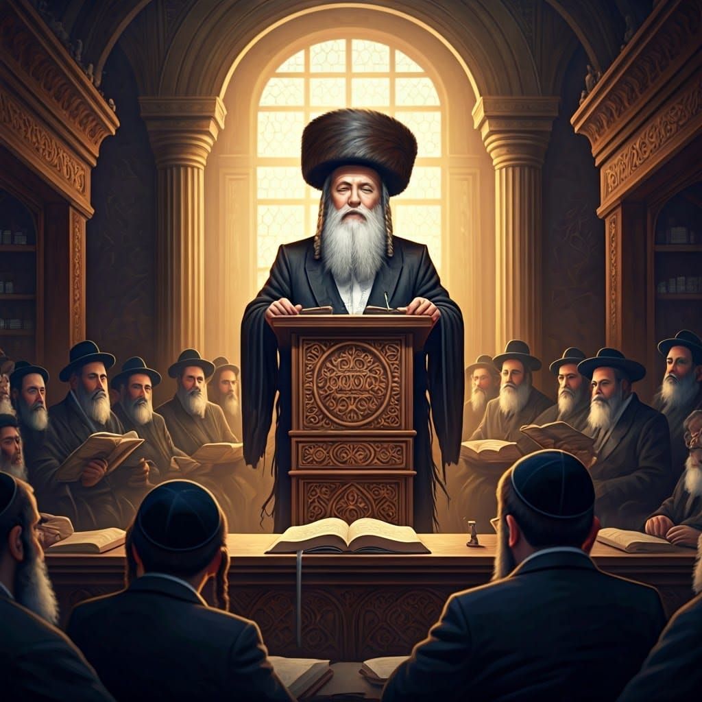 Elderly Jewish Man Lecturing, Fantasy Concept Art