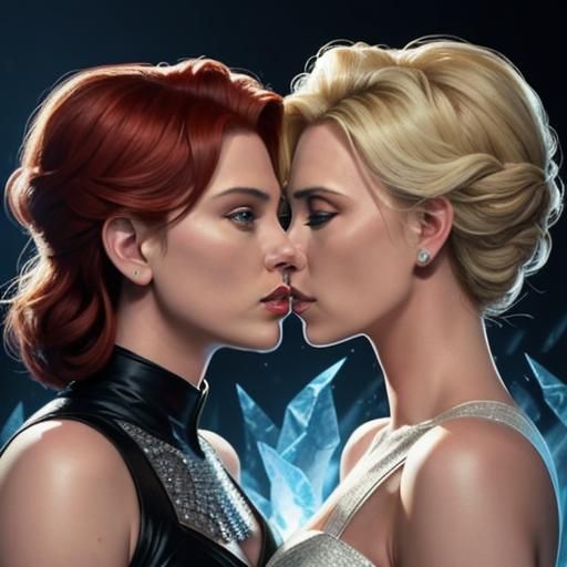 in my dream, Scarlett Johanssom was the fire girl and Charlize Theron was the ice girl (about to kiss tenderly: 1.5) | h...