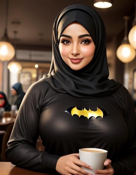 Realistic Portrait of Egyptian Woman in Cafe