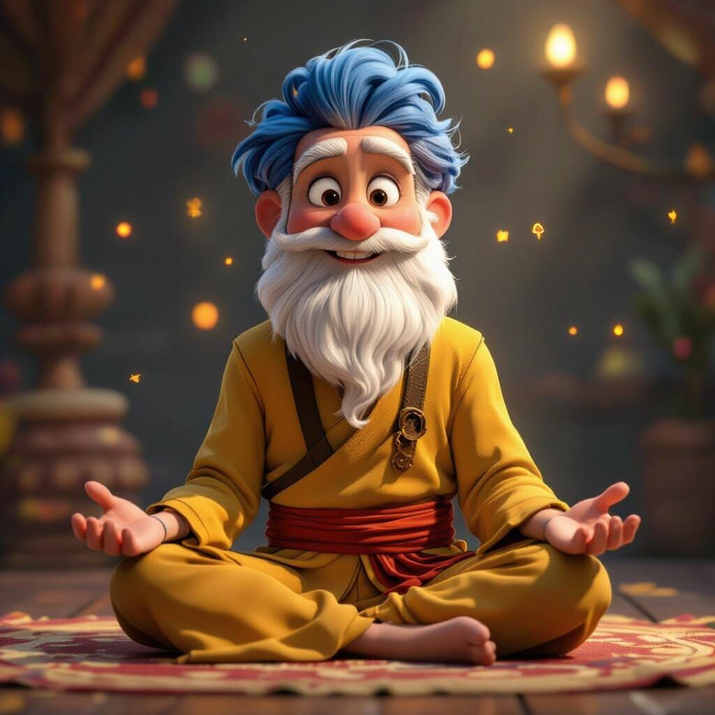 Whimsical Disney Pixar Style Character with Transparent Back...