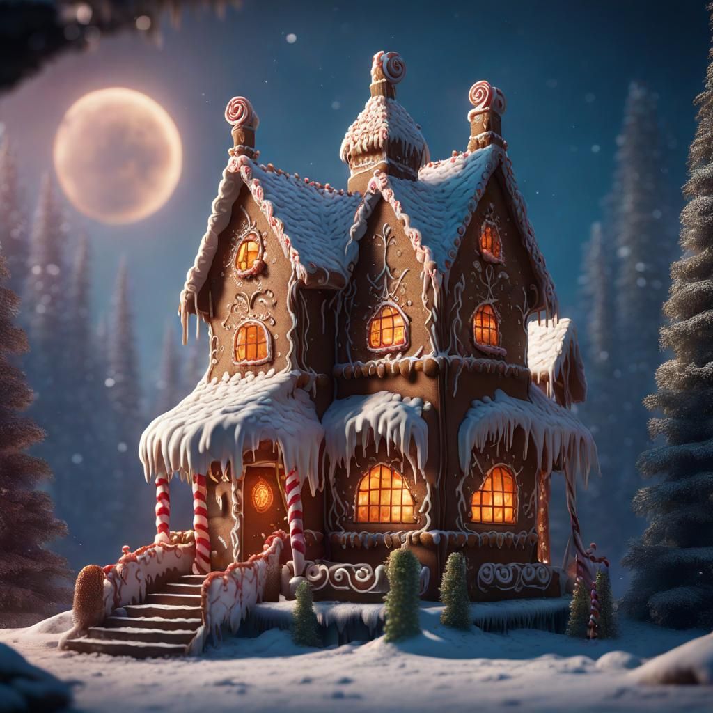 Fantastical Gingerbread House Concept Art