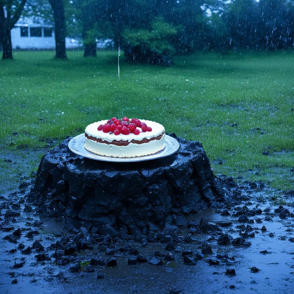 Cake Left Out in the Rain, AI Art
