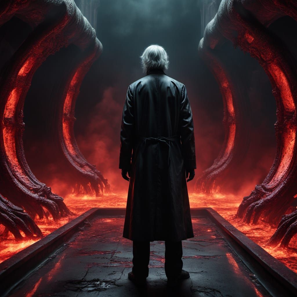 Corrupted Scientist Emerges from Crimson Rift in Dark Surrea...