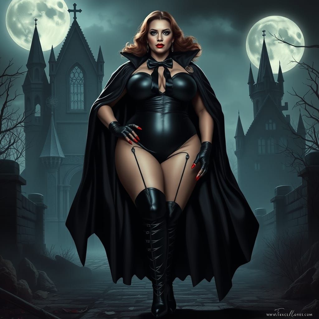 Dark Gothic Vampire Countess in Transylvanian Castle