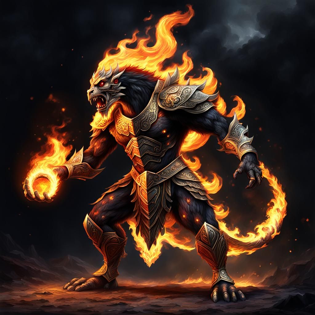 The Fuegorian, a noble fire creature completely made of flame.