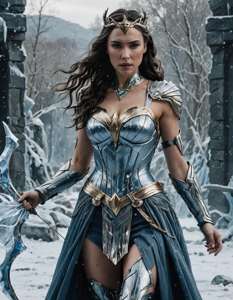 Ice Queen with Bow in Fantasy Digital Art