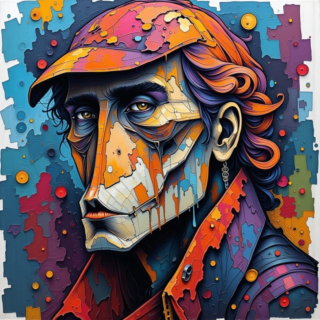 Colorful Polychromatic Graffiti Art in Street Style