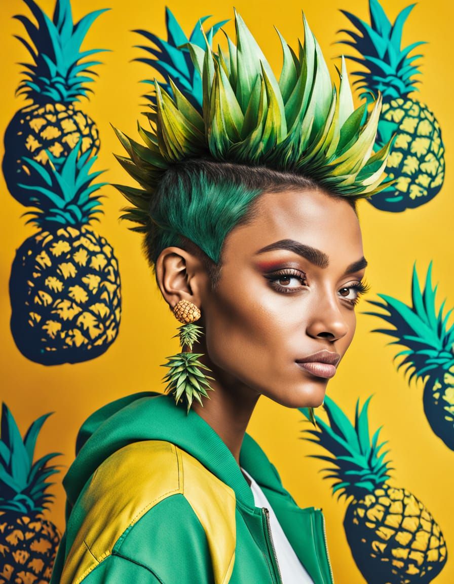 pineapple-inspired hairstyle