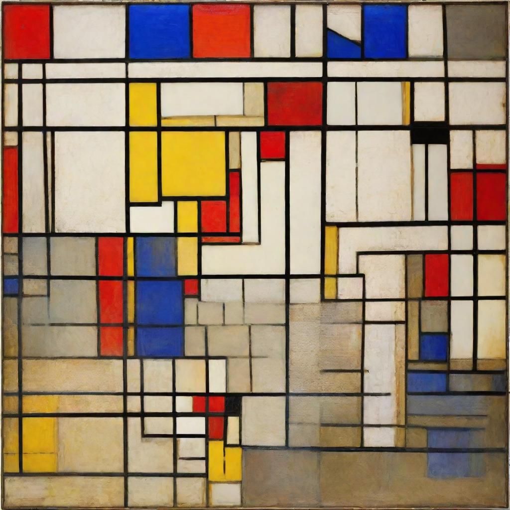 Abstract Friendship: A Piet Mondrian and Rembrandt Fusion