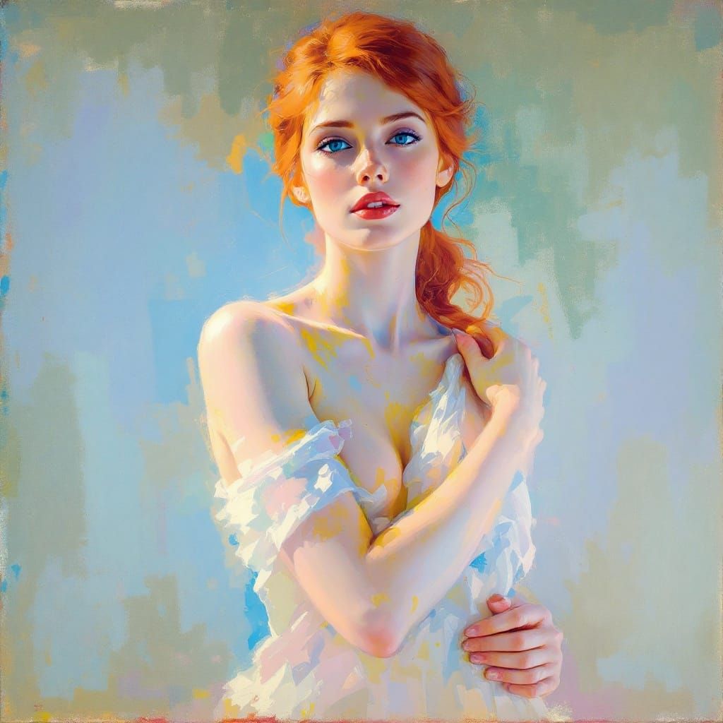 Impressionistic Portrait in Soft Pastels