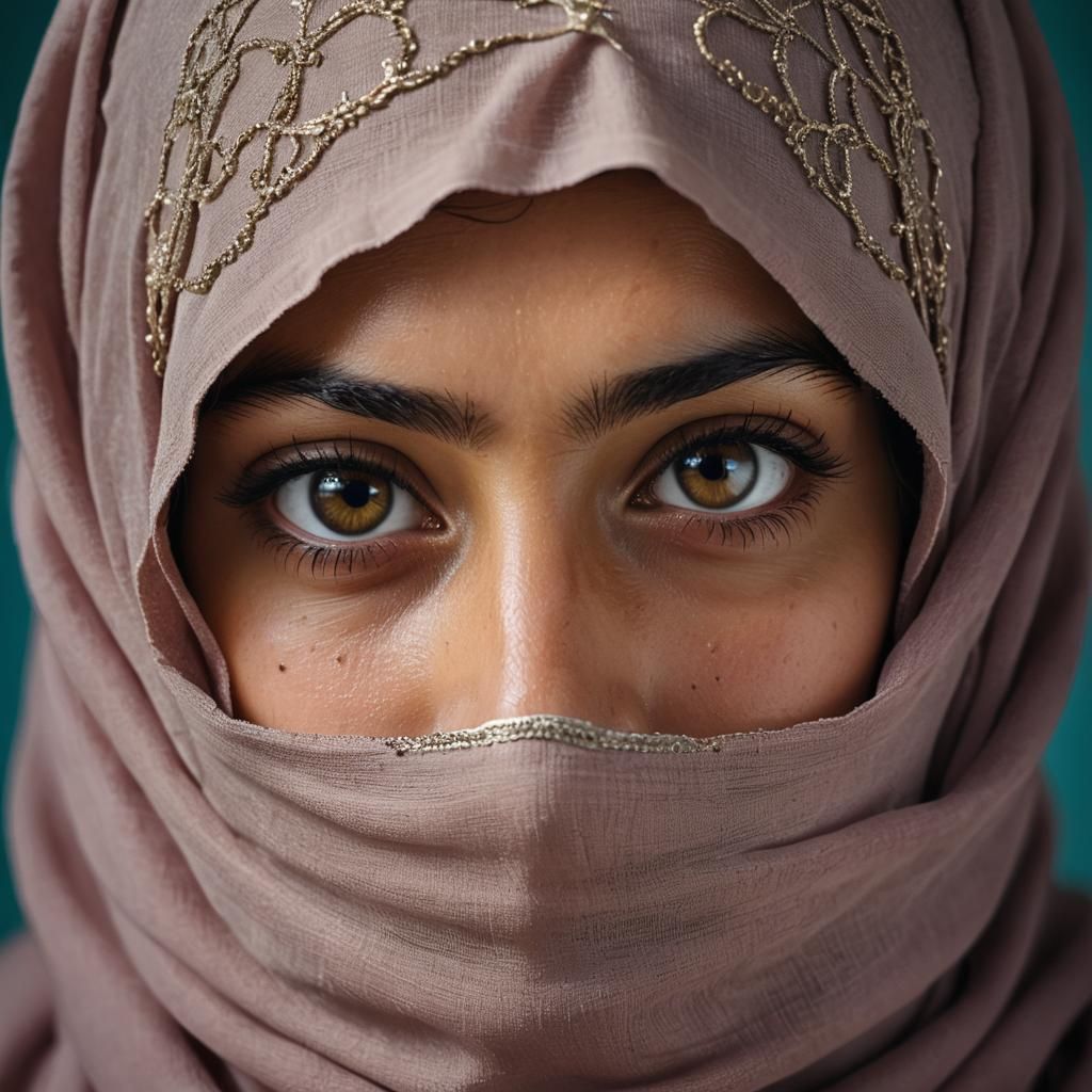 Striking Portrait of Afghan Woman in Niqab