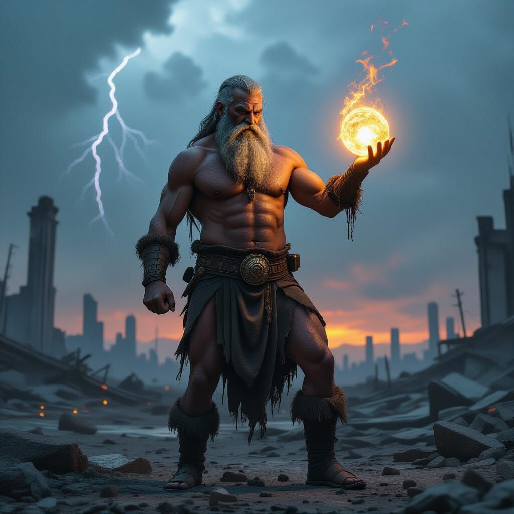 Hope in Wasteland: A Post-Apocalyptic Digital Painting