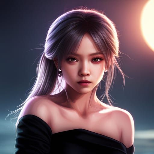 Anime Style Portrait of a Beautiful Girl