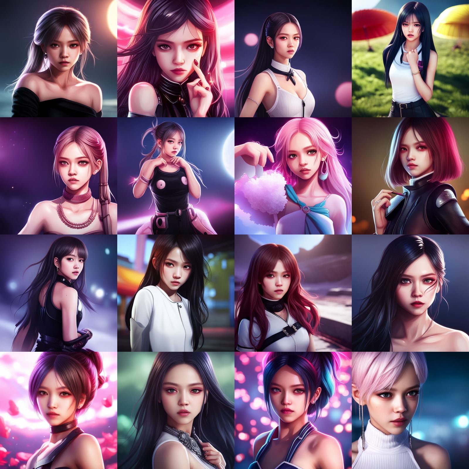 Anime Portrait of a Beautiful Asian Woman