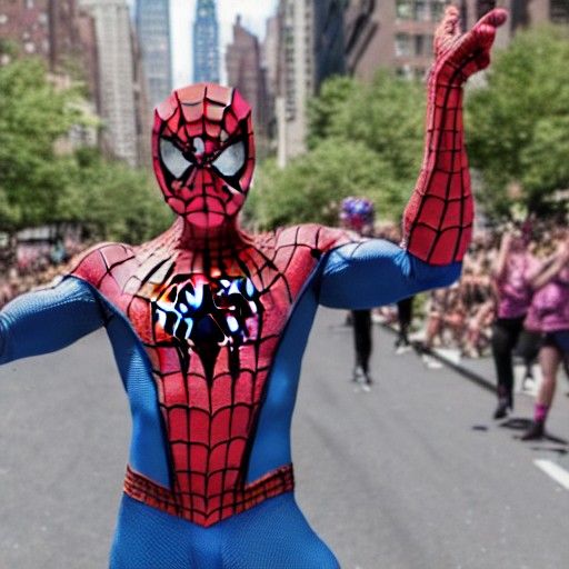 Gay Spider-Man Dancing at Pride Parade