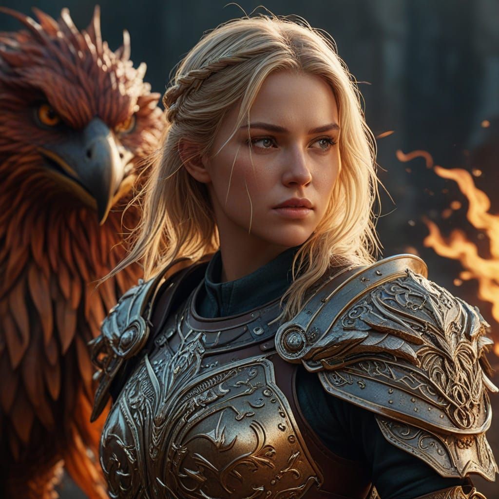 Nordic Fantasy Warrior in Ornate Leather Armour