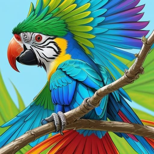 Anime Parrot Dance Scene in Manga Style