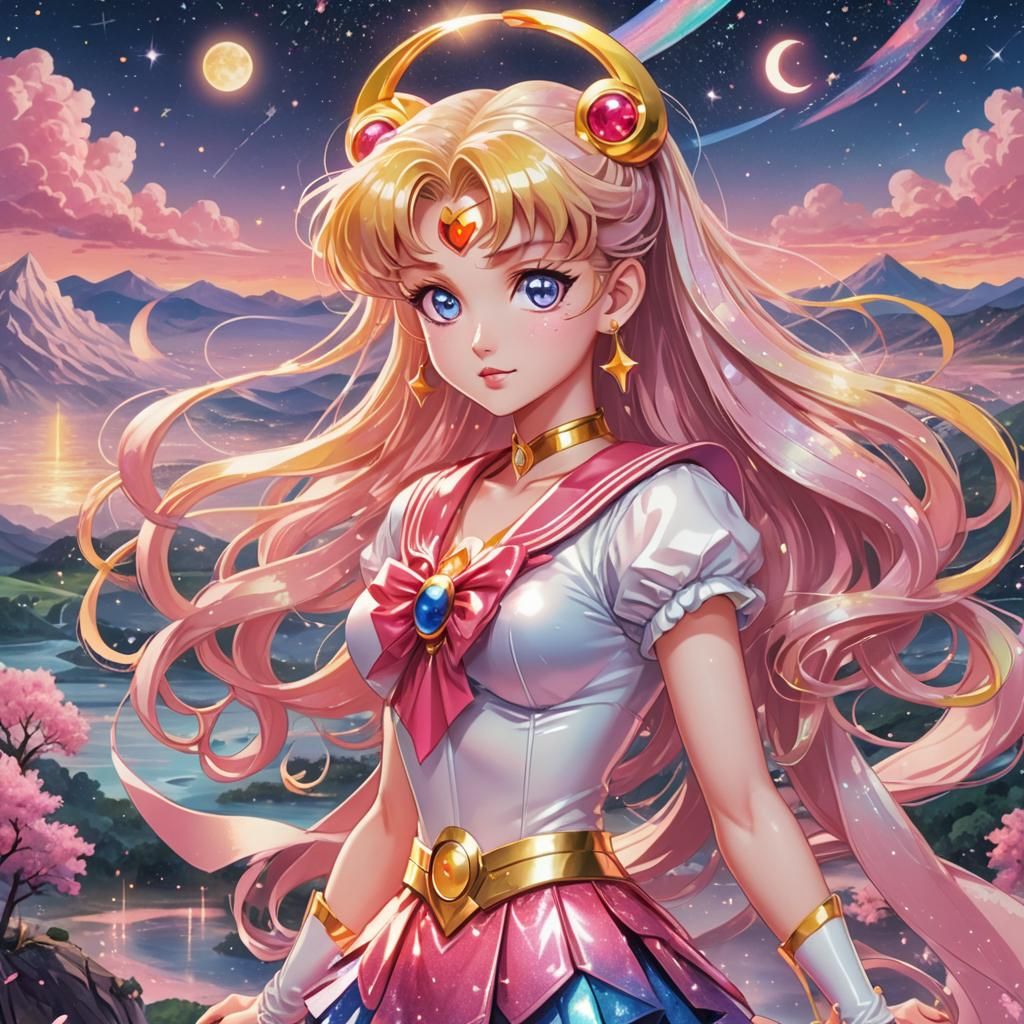 Sailor Moon in Doodle Worlds Landscape
