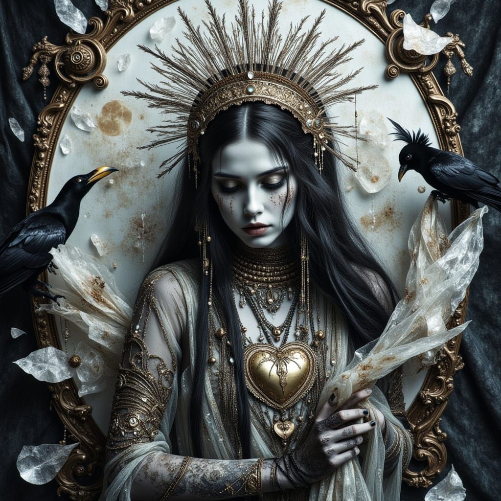 Intricate Banner with Bone Motifs in Digital Art