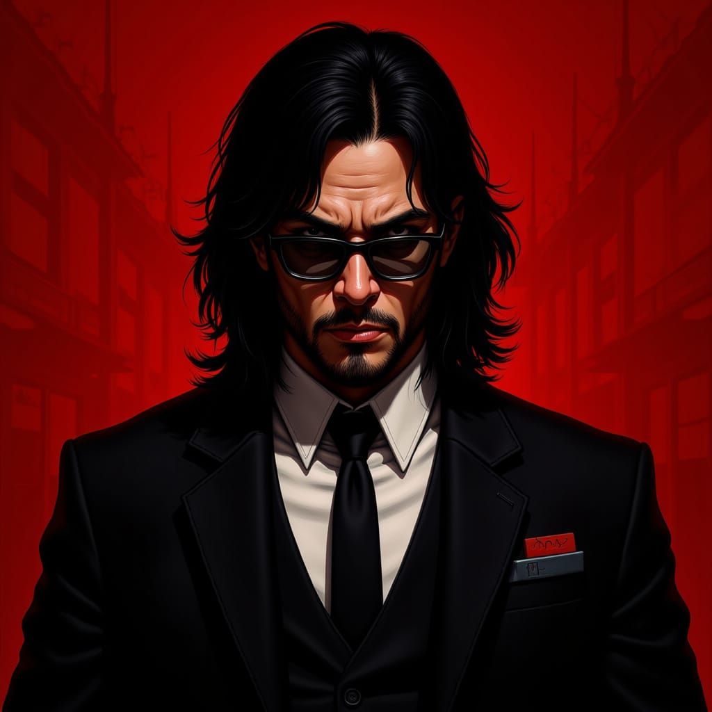 Muscular Yakuza Man Poses Dramatically in Bishounen Style