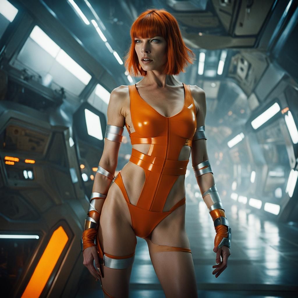 Milla Jovovich as Leeloo inspired by The Fifth Element