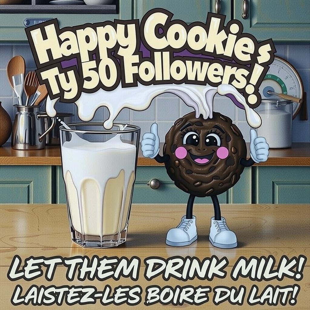 Milk Splash Cookie Celebration in Cozy Kitchen