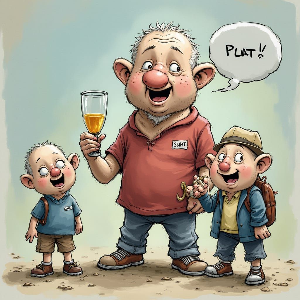 Comical Portrait of a Young Individual