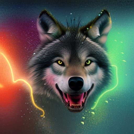 Timber Wolf Jumps Through Cosmic Portal