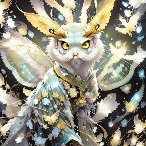 Silk Moth Seductress in Ornate Kimono