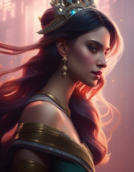 Ethereal Intergalactic Princess Portrait in Digital Art Styl...