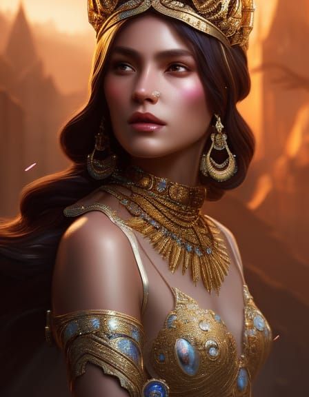 Intergalactic Princess Portrait in Digital Art Style