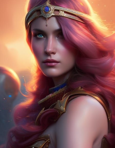 Intergalactic Princess Portrait in Digital Art Style