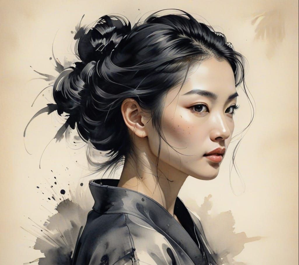 <lora:Painting Intensity:1.0> delicate ink-drawn portrait of...