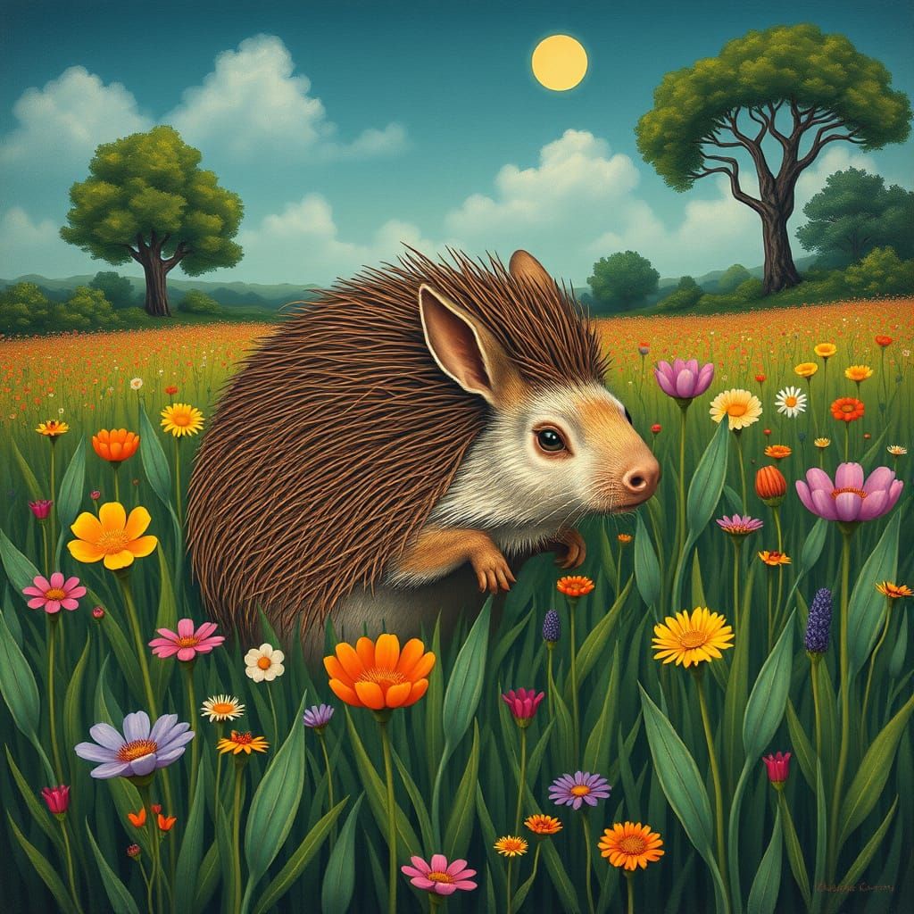 Extinct Hedgerabbihog in Renaissance Avant-Garde Style