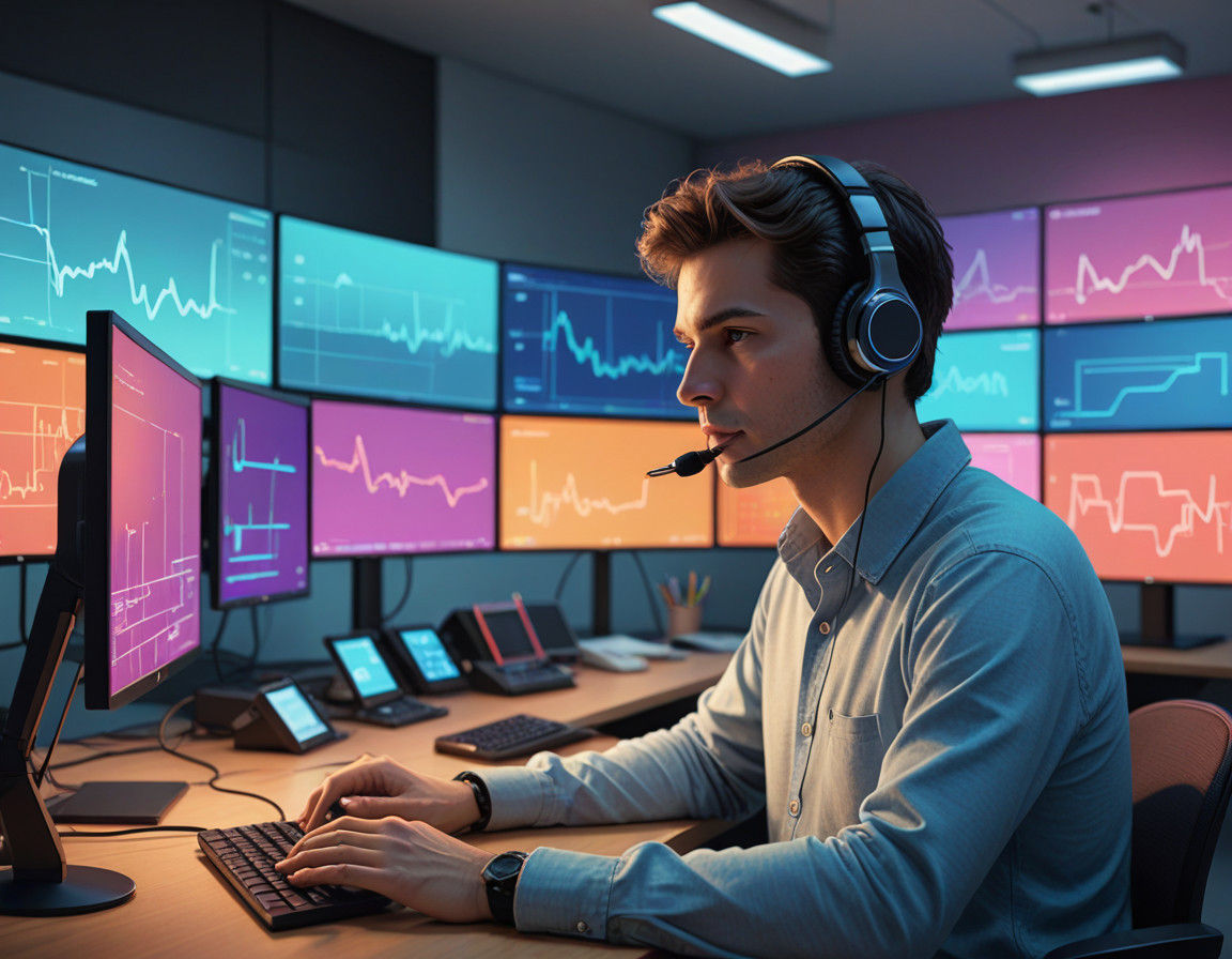 Digital Call Tracker in Modern Office Setting