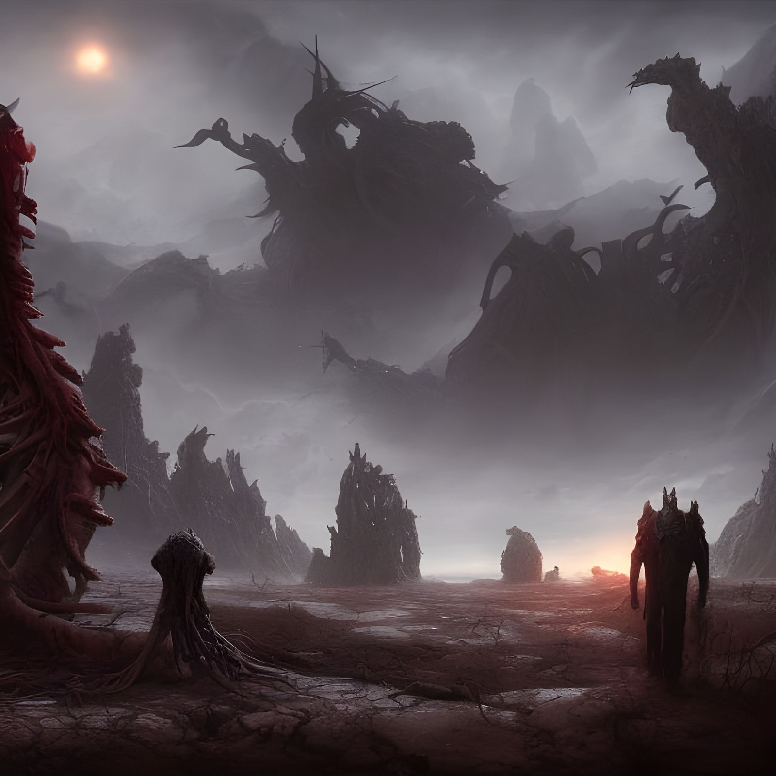 Cosmic Horror Landscape Ruined by Elder God