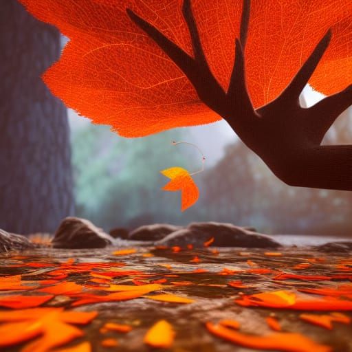 Hands Join Under Autumn Tree: Fantasy Matte Painting