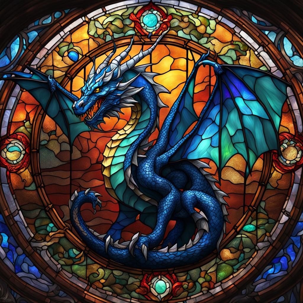 Stained Glass Dragon Concept Art