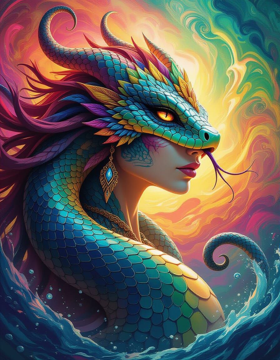 Hyperrealistic Snake Goddess Concept Art