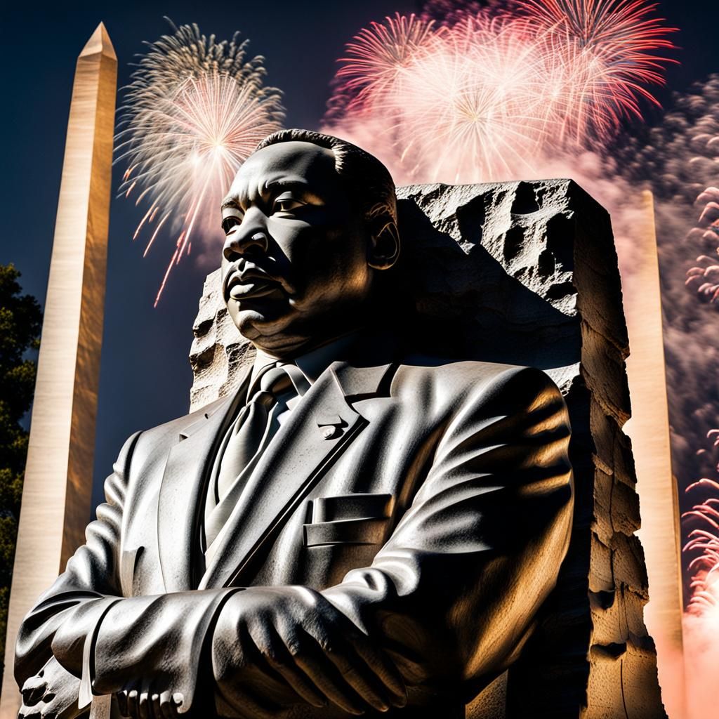 Martin Luther King Memorial Radiates at Night